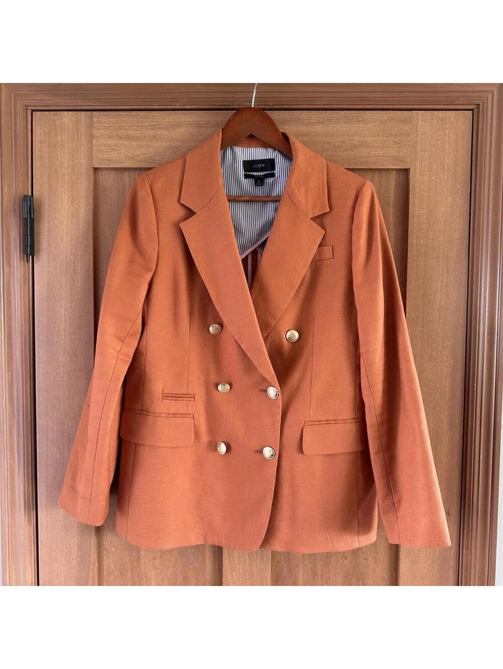 J.Crew Bristol Blazer Jacket Women’s Stretch Linen Blend in Pale Clay size 12